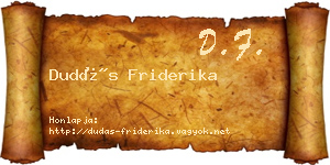 Dudás Friderika névjegykártya