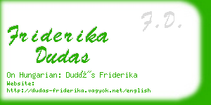 friderika dudas business card